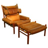 "Safari" chair and ottoman by Arne Norell