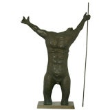 Large cast bronze warrior sculpture by Xico Stockinger
