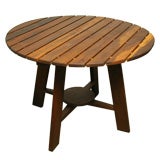 Exotic Wood Round Outdoor Dining Table by Sergio Rodrigues