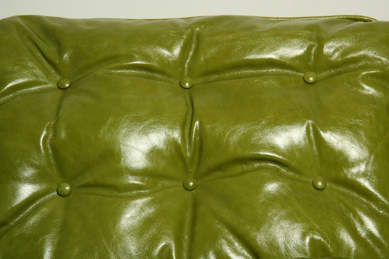Chrome A flatbar chrome and leather sofa by Milo Baughman