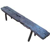 Vintage Petrified Wooden Bench