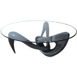 Sculptural black lacquered spider leg coffee table