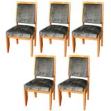 Set of five Dining Chairs  by Maurice Pre French circa 1945