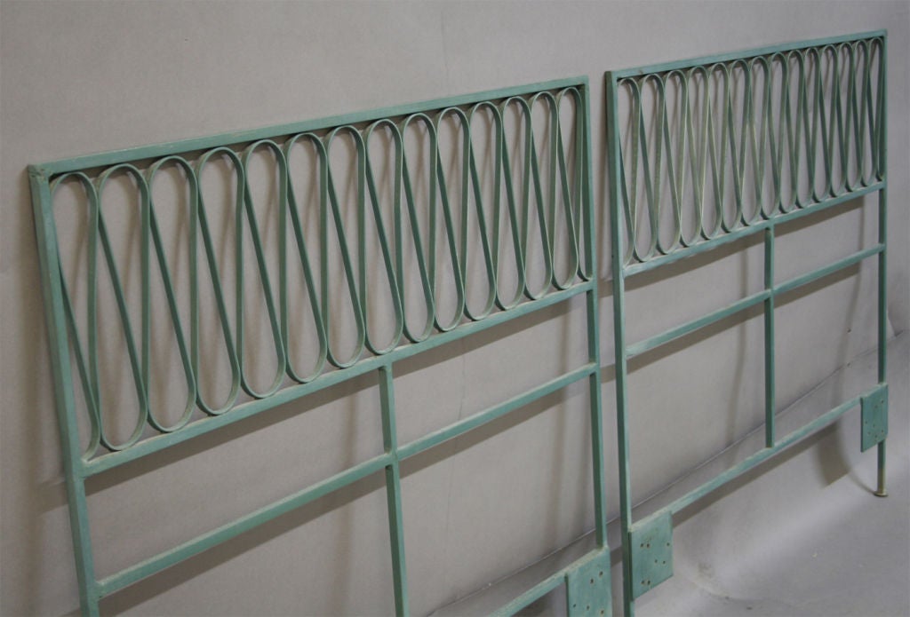 Pair of wrought iron headboards from the Salterini 