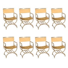 Vintage Set of Eight Dining Chairs French Circa 1960