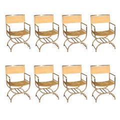 Set of Eight Dining Chairs French Circa 1960