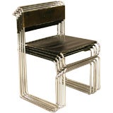 Set of Four Stackable Chairs Italian Circa 1970