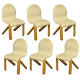 Set of Six Dining Chairs Signed Mobilier National French C. 1960