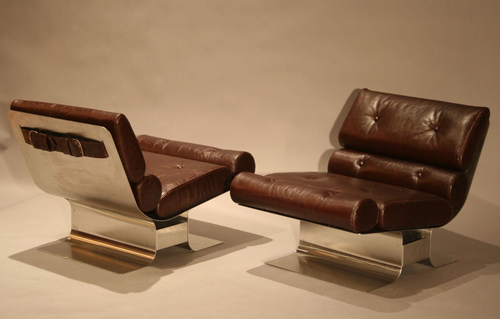 French Pair of lounge chairs by Francois Monnet