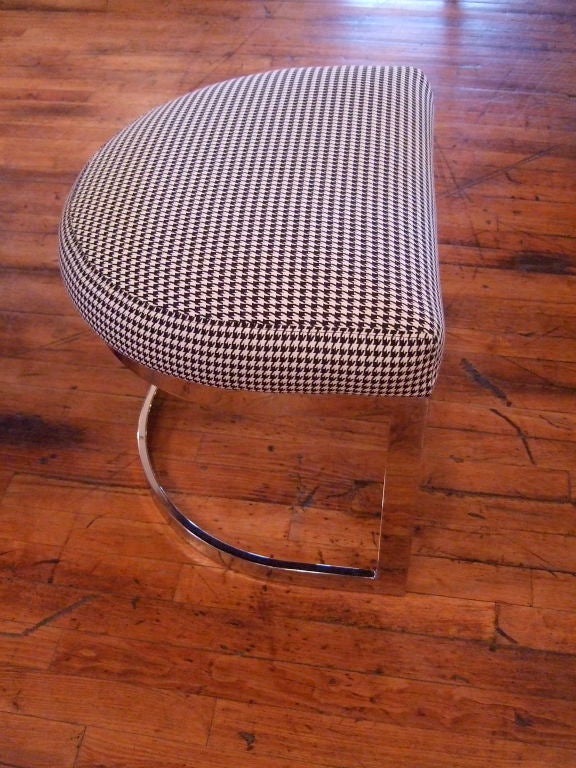 Late 20th Century Houndstooth Stool