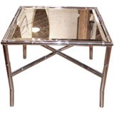 Pair of Chrome Faux Bamboo Tables