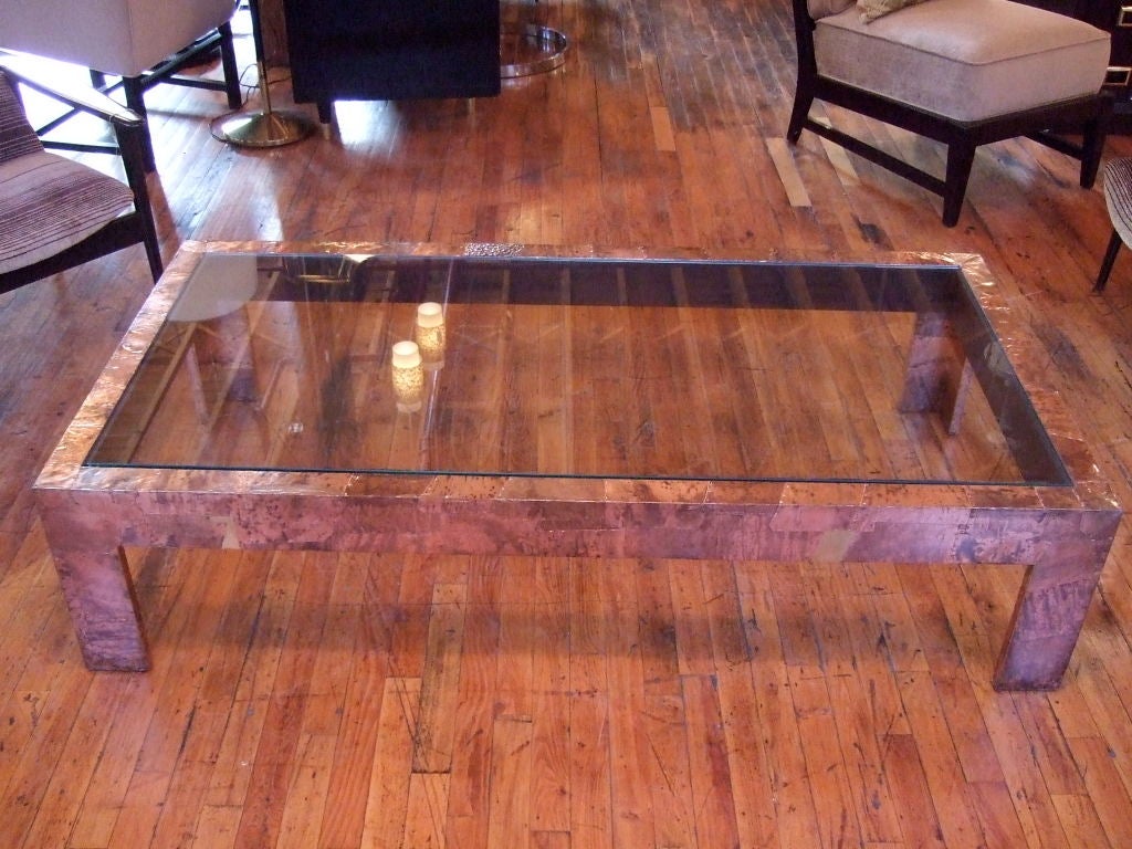 Patchwork Copper and Brass Coffee Table