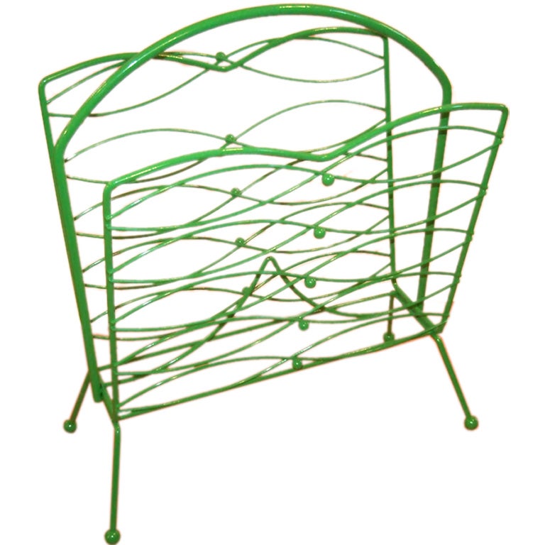 Green Mid Century Magazine Rack