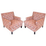 Pair of  Velvet Mid Century Club Chairs