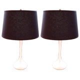 Pair of White Mid Century Lamps