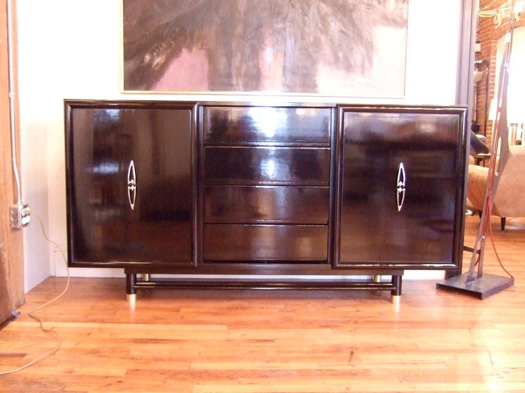 Paul Laszlo for Brown Saltman Ebonized Credenza