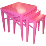 MId Century Hot Pink Nesting Tables