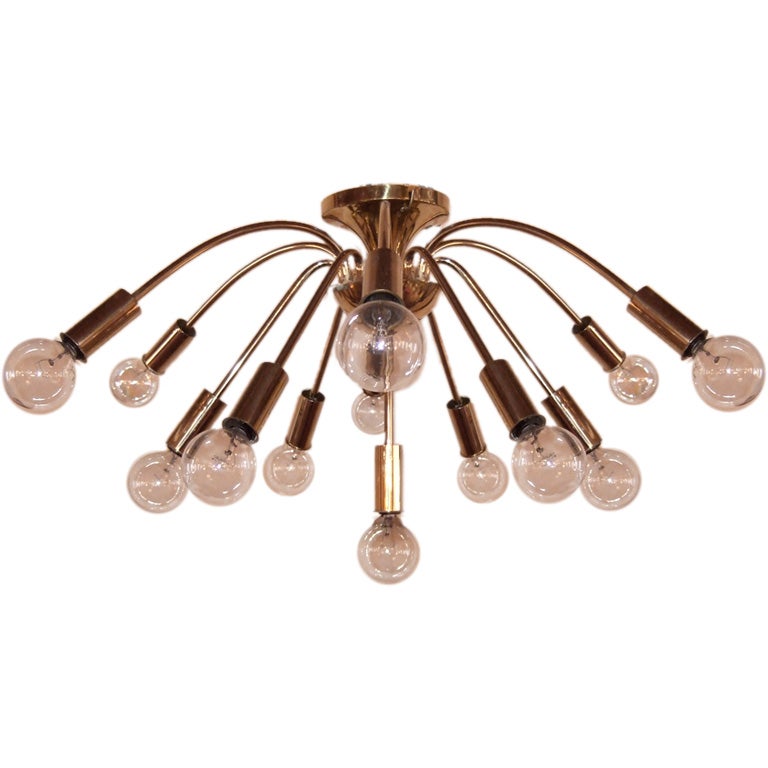 Mid Century Brass Sputnik Chandelier