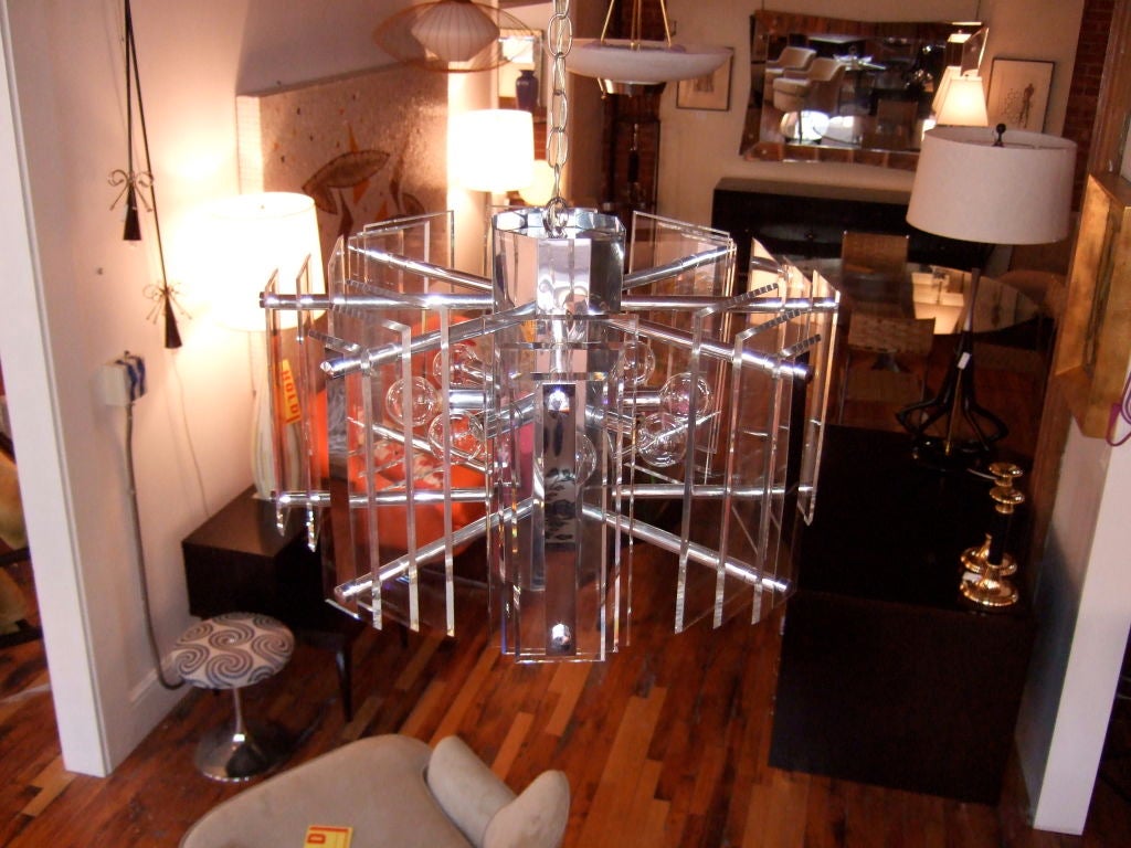 Mid Century Lucite Chandelier