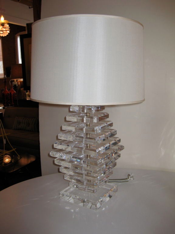Pair of Gleaming Lucite Lamps