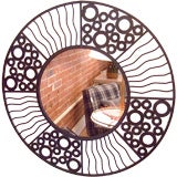 Pair of Mid Century Iron Mirrors