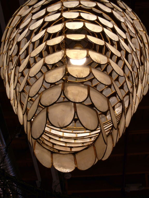 capiz scalloped chandelier