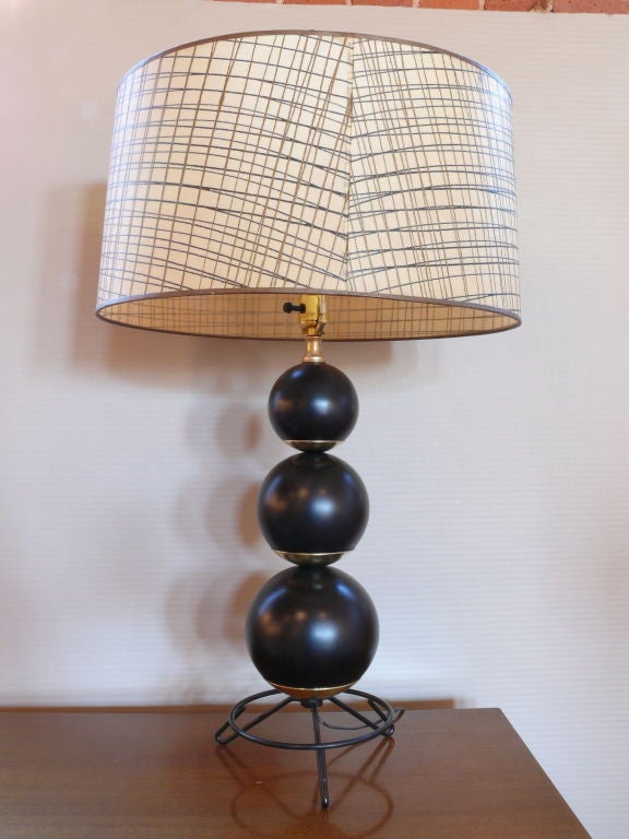 Pair of MCM Spherical Lamps