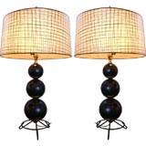 Pair of MCM Spherical Lamps