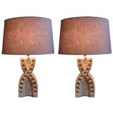 Pair of Studded Lamps