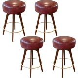 Mid Century Barstools with Faux Lizard Seats