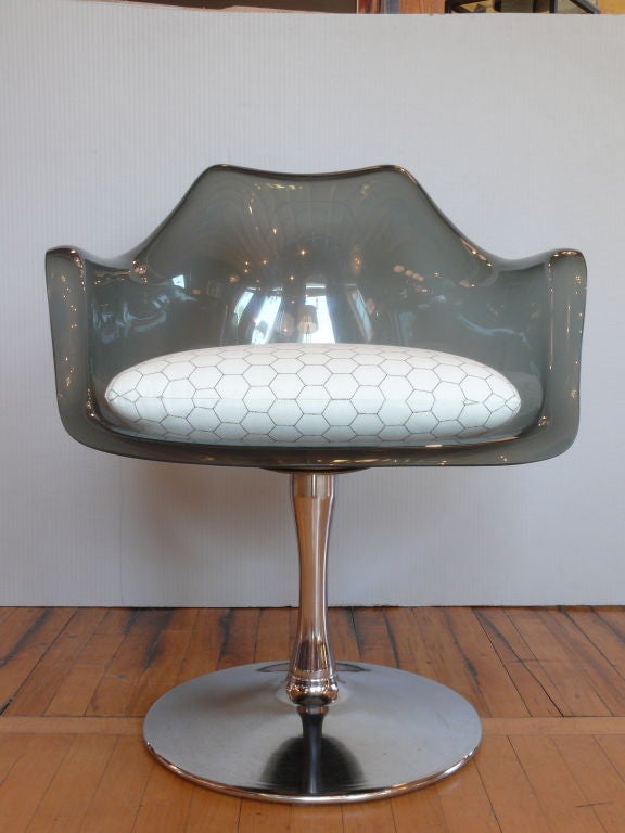 Mid-20th Century Four Smoked Lucite Chairs