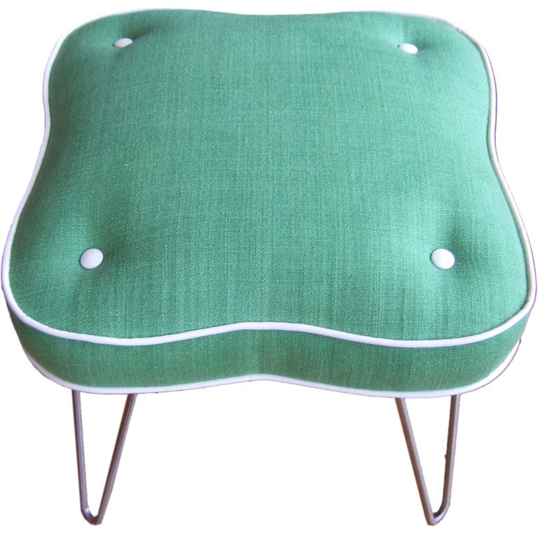 Kelly Green and Leather Curvaceous Stool