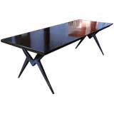 Double 'X' Base Walnut Dining Table by Renzo Rutili