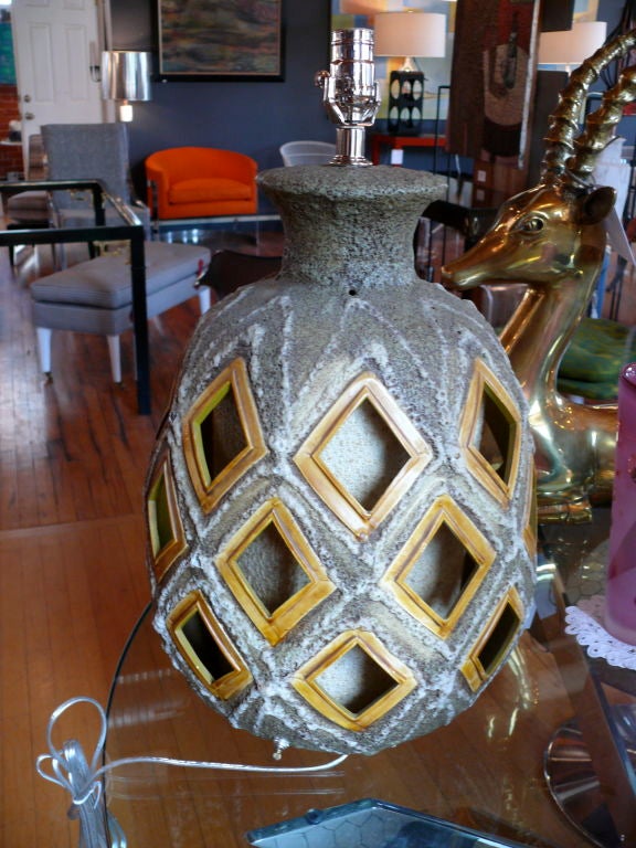 Pair of Lava Glazed Table Lamps