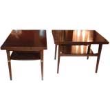 Inlaid Ebonized Side Tables