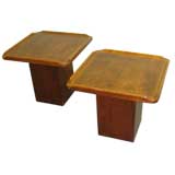 A Pair of Well Crafted Walnut Danish Modern Side Tables