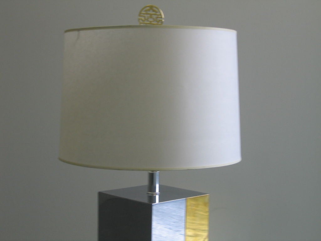A PAIR METAL CLAD TABLE LAMPS BY PAUL EVANS