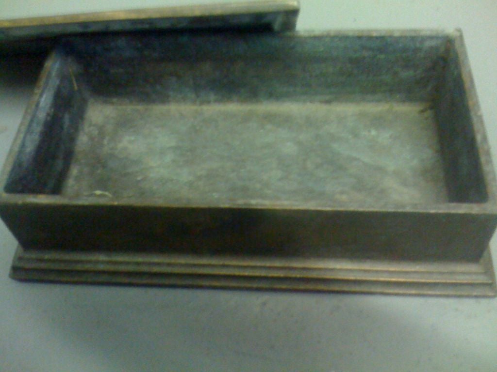 A Heavily Cast Bronze Lidded Box