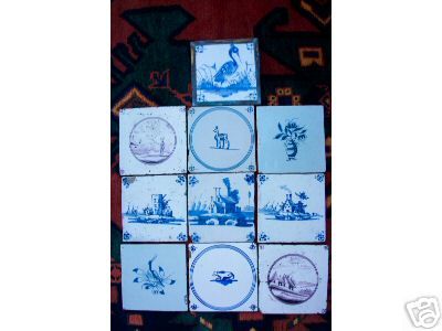 Ceramic A Group of Dutch Blue and White Delft Tiles For Sale
