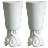 Paire de vases en céramique avec bases à la manière de Serge Roche