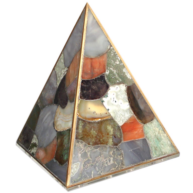 Agate Specimen Pyramid Lamp