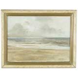 Antique An Oil on Canvas of a Beach Scene, Signed.