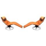 A Wire Frame Chaise Lounges