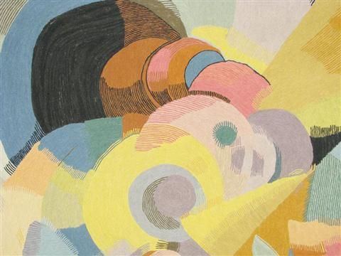 A Modern Tapestry Artwork in the manner of Wassily Kandinsky