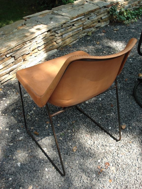A Unique Saddle Leather Stiched Chair 1