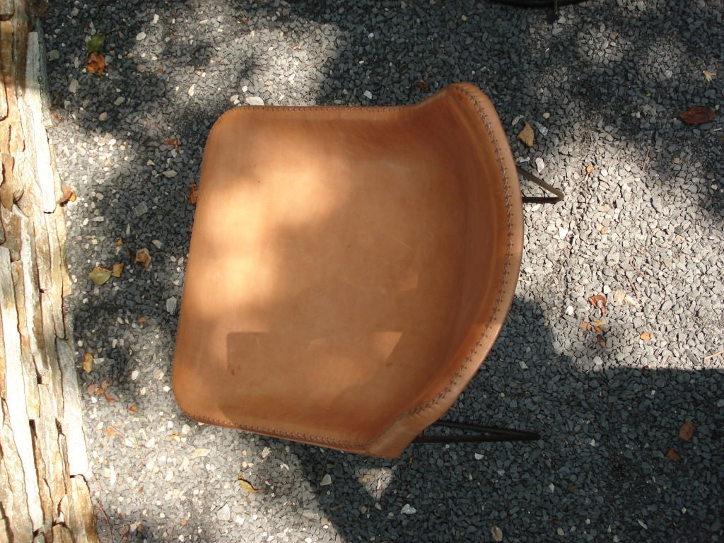 A Unique Saddle Leather Stiched Chair 2