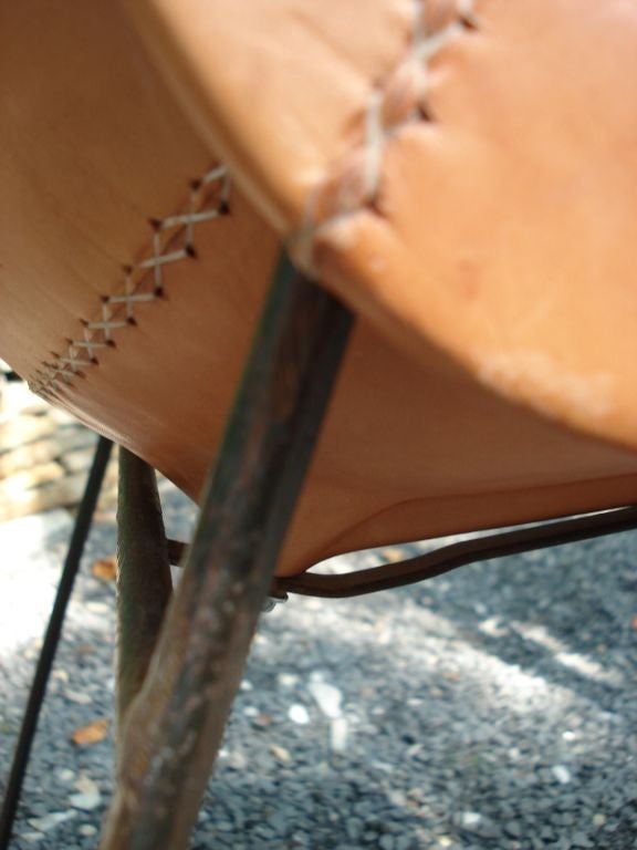 A Unique Saddle Leather Stiched Chair 4