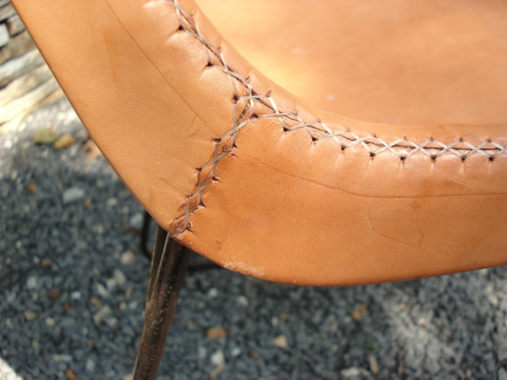A Unique Saddle Leather Stiched Chair 5