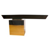 A Cantilevered Console table in the manner of Karl Springer