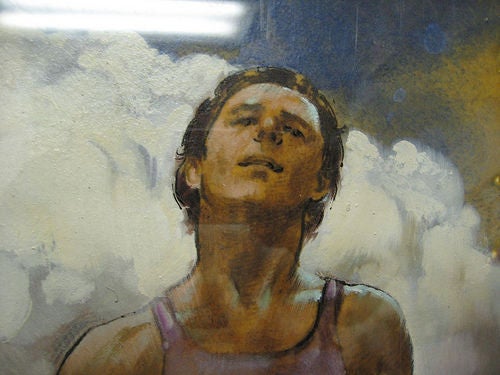 A Painting of an Olympic Torch Bearer by artist Daniel Maffia